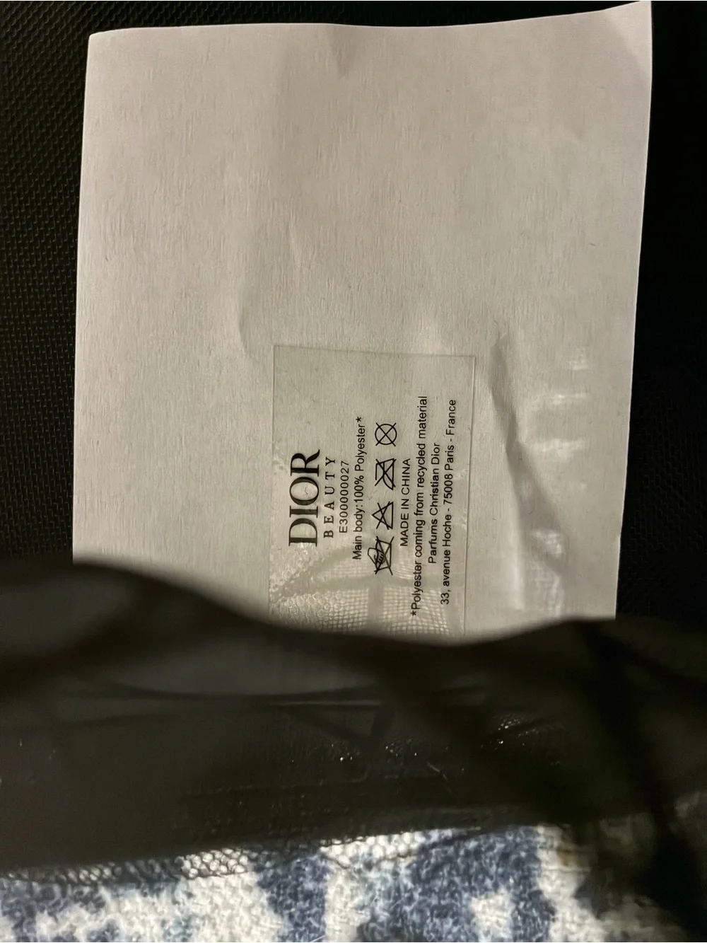 DIOR Black Logo Tote Bag & Makeup Pouch
